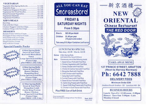New Oriental Chinese Restaurant (The Red Door) - Suburb Australia 1